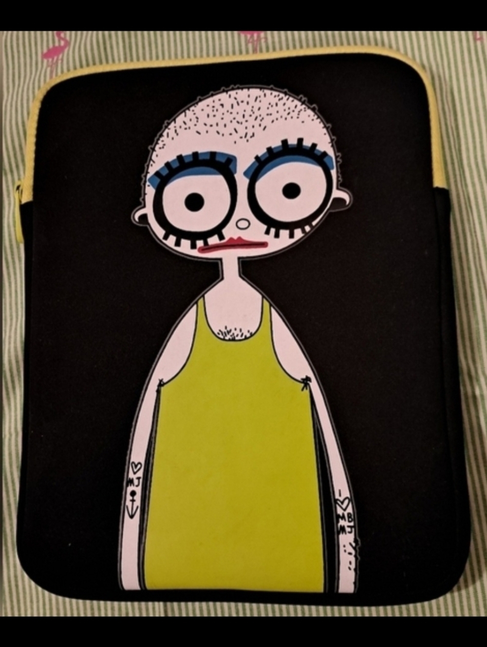 EUC RARE Y2K Marc Jacobs Will Broome Anna Sui Unisex Black Travel Tablet Case